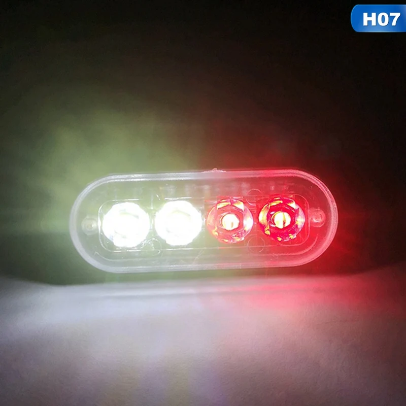 CLG0361H07 4 мигающий светодиод Предупреждение светильник Strobe решетка огни мигающий светильник бар для грузовиков автомобильный проблесковый маячок Amber цвет: желтый, белый движения светильник 12 V-24 V - Цвет: CLG0361H07