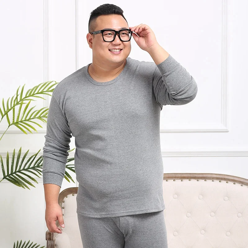 100% Cotton Underwear Thermal Leggings Sets Plus Size 6XL 7XL 8XL Winter Men Warm Tops And Pants Elasticity Stretch Bottoms 54 |