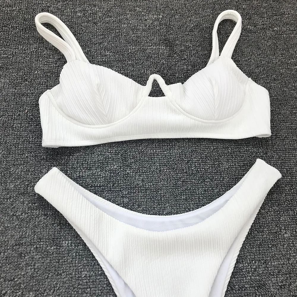 Новинка Женский комплект комбинированного блестящего бикини купальник на