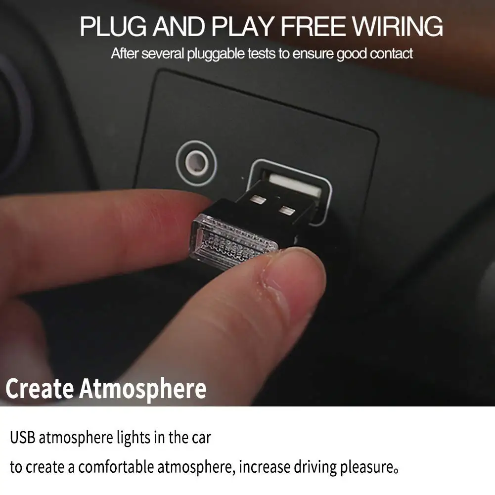 7 шт. Мини Авто USB атмосферсветильник автомобиля светильник ing Универсальный мини