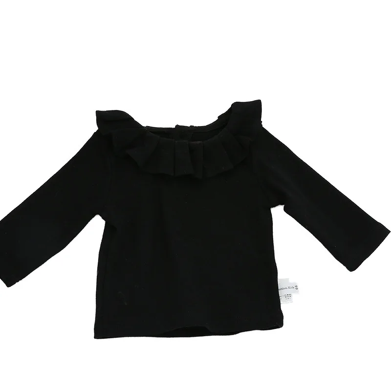 Хлопковая футболка с отложным воротником для маленьких девочек рубашки