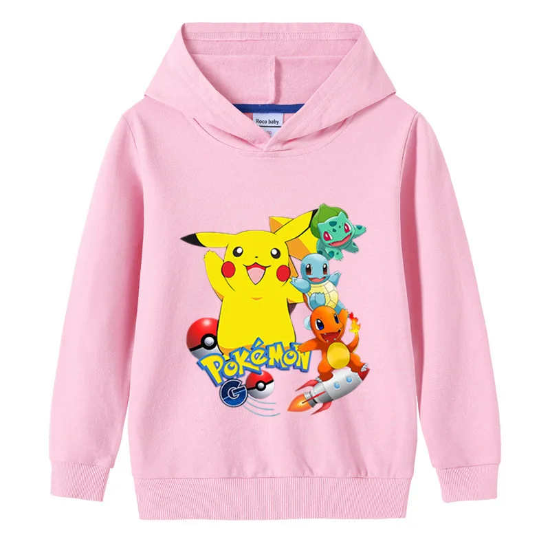 Толстовки Takara Tomy Pikachu для мальчиков Детские Рождественские топы Покемон девочек