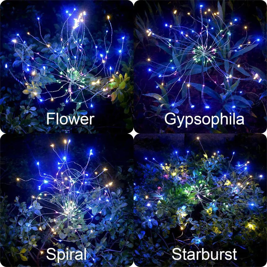 Новый Солнечный фейерверк светильник s в полюс цвет 105 фонари|Праздничное