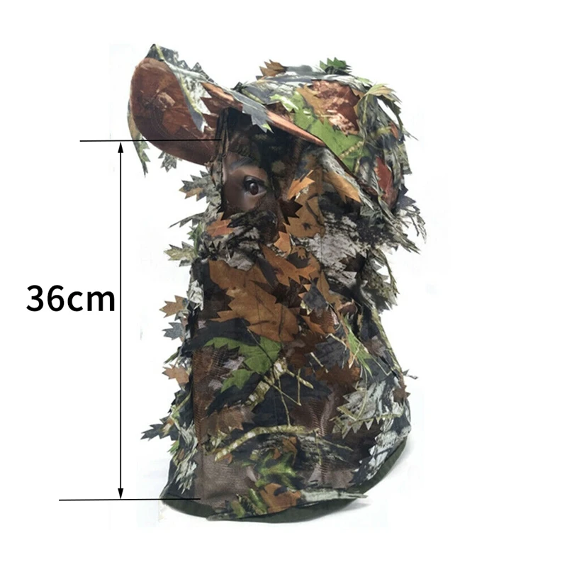 

Full Face Mask Camouflage Head Cover 3D Leaf Hat Cap for Outdoor Hunting Camping