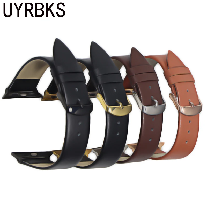 

Ремешок из мягкой кожи для Apple Watch 5 4 3 2 1 38 мм 42 мм, браслет из натуральной кожи для наручных часов Iwatch series 5 4 40 мм 44 мм