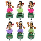 Танцующая девочка Hula на солнечной батарее, танцующая девочка на солнечной батарее, гавайский автомобиль на солнечной батарее, украшение для дома, красивая трава, юбка-качели, маленький желг