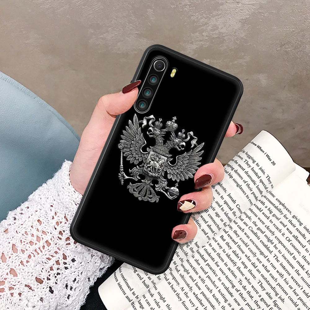 

Russia Flag national emblem Phone Case For Xiaomi Redmi Note 7 8 8T 9 9S 4X 7 7A 9A K30 Pro Ultra black Cell Soft Cover Painting