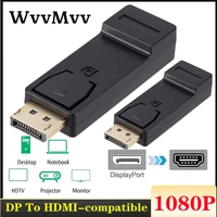 displayport dp to hdmi compatible adapter mini converter male to female adapter video audio for pc laptop projector hdtv cable