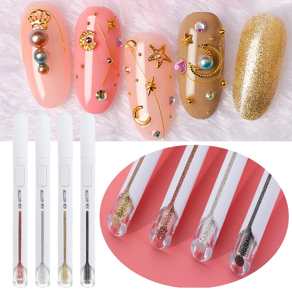 Металлические бусины ручка для закрепления ногтей инструмент дизайна рисования