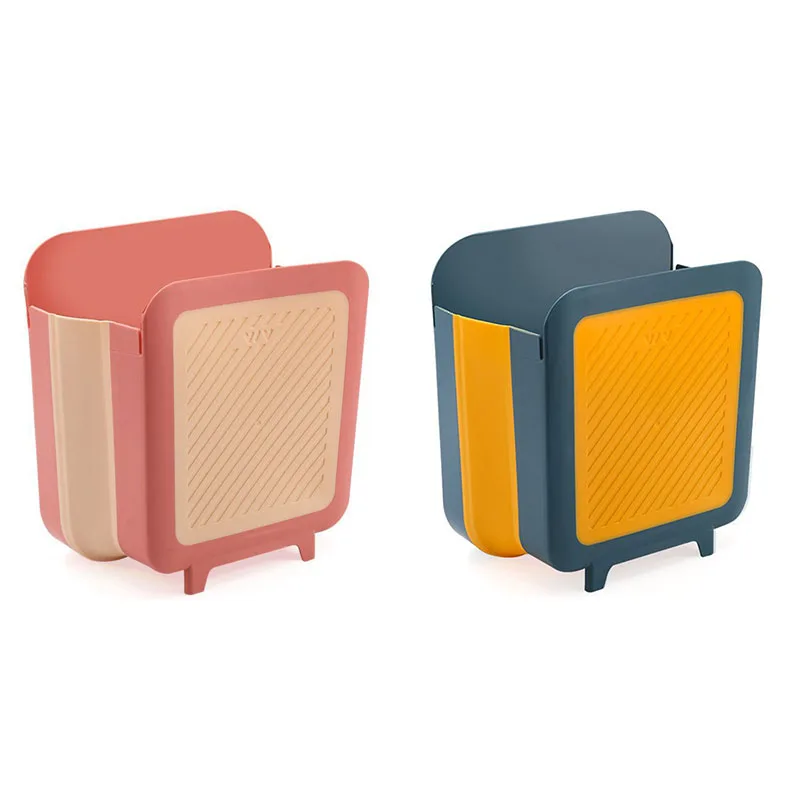 

Folding Trash Can Kitchen Garbage Bin Cabinet Door Wall Hanging Trash Bin Waste Storage Box Bucket