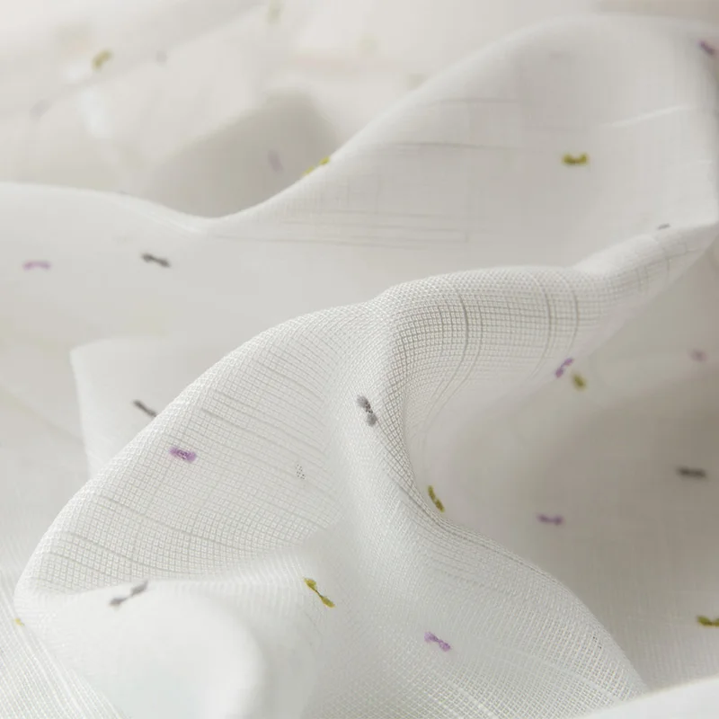 Модные Цветные белые оконные шторы в горошек для гостиной красивый