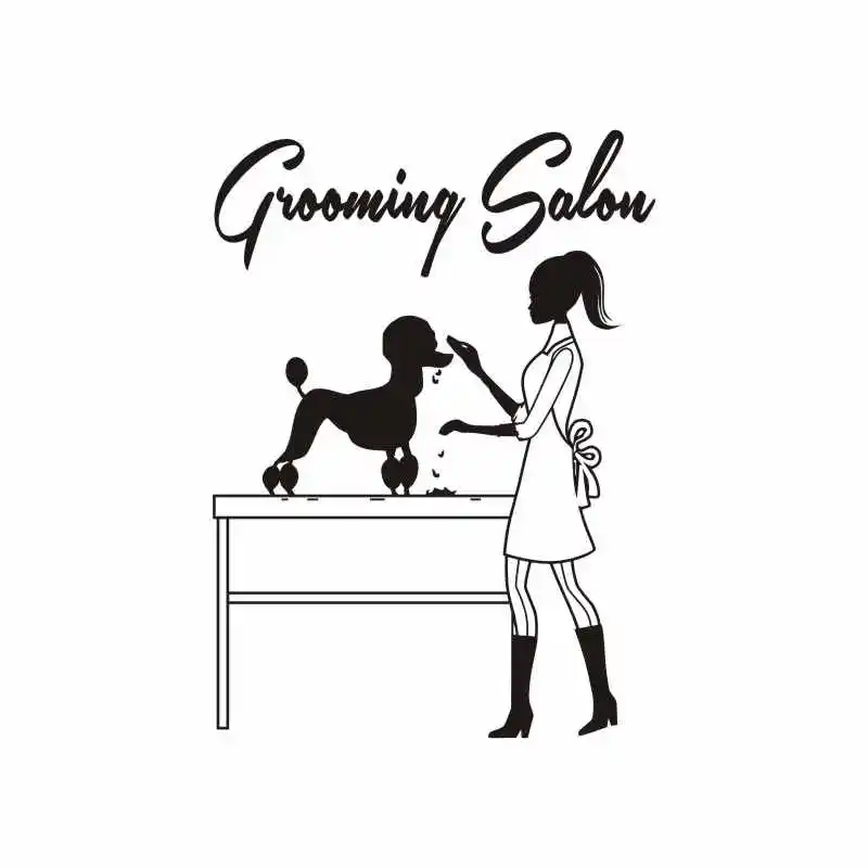 Pet Shop виниловая наклейка на стену сексуальная девушка с надписью собака салон Уход за лошадьми Настенная Наклейка для домашнего декора