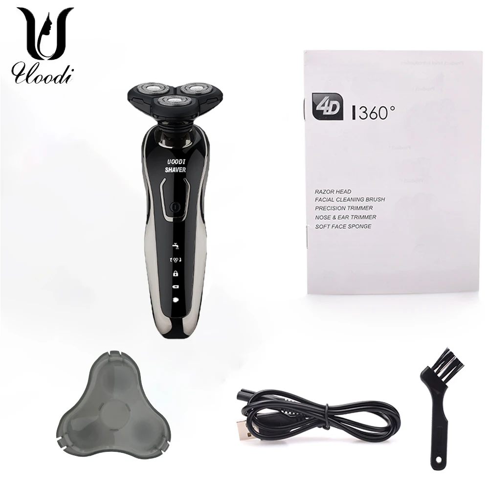 Бритва электрическая для лица мужчин 3D плавающее лезвие моющаяся USB