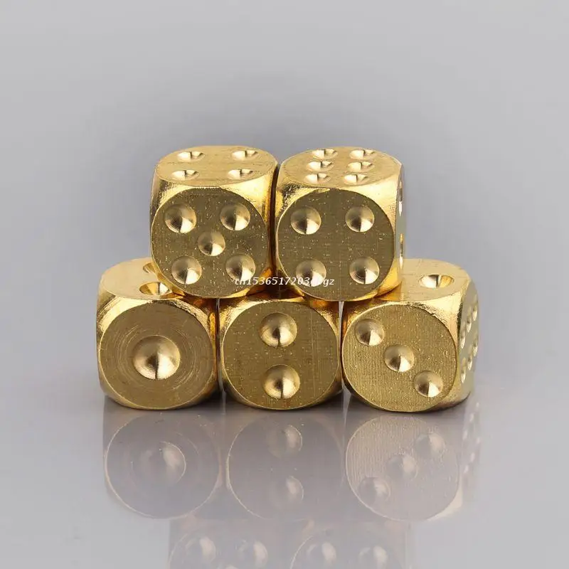 1 шт. Твердые Полированные Латунные игральные кости 20 мм металлический куб медная