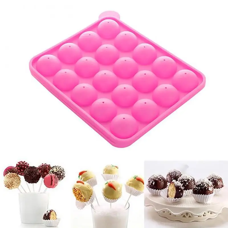 

20 Hole Chocolate Ball Cake Biscuit Maker DIY Baking Tool Silicone Pop-up Lollipop Mold Lollipop Cake Mold