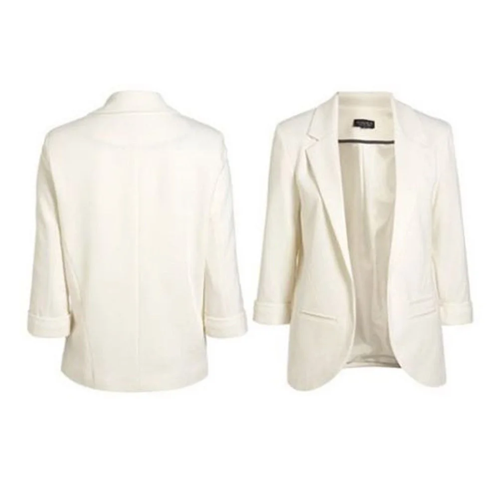 Женский приталенный Блейзер яркого цвета стильный пиджак с рукавами 3/4 пиджаки