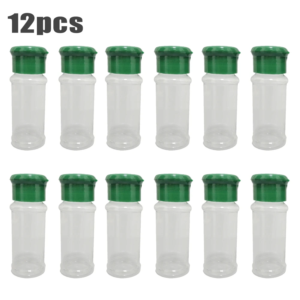 

12 Set Plastic Salt Pepper Vinegar Oil Cruet Shaker Jar Clear Bottle Pot Bottles