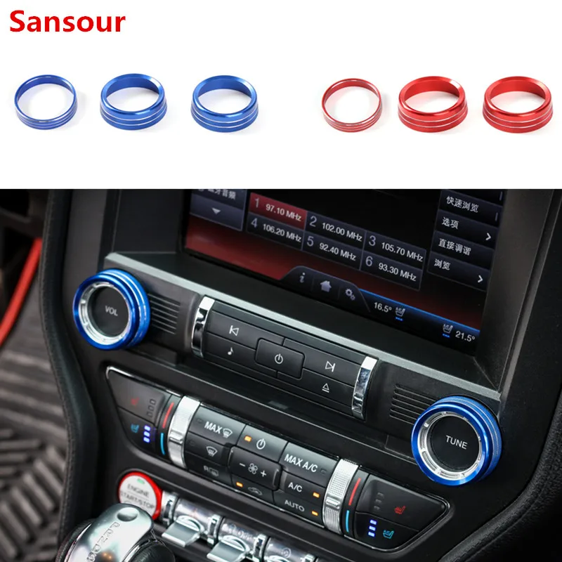 Sansour для Ford Mustang 2015 Up Автомобильная фара декоративная рамка Центральной приборной