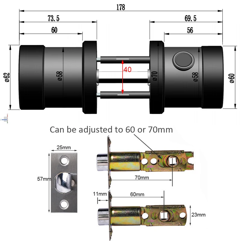 Блокировка двери отпечатков пальцев Tuya Bluetooth Wifi цифровая клавиатура Смарт карта