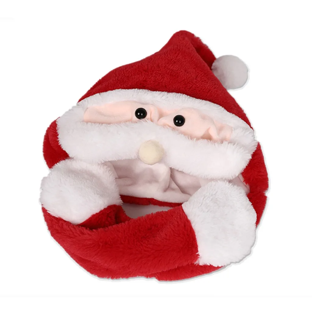 

Soft Plush Christmas Hat Santa Claus Cap Xmas Gift Cap Plush Toy Xmas Light Cap Ear Funny Plush Luminous Hat Cap Novelty Funny