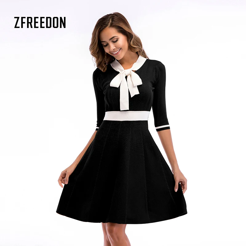 Новинка 2019 года сезон осень женская одежда облегающее трикотажное платье с