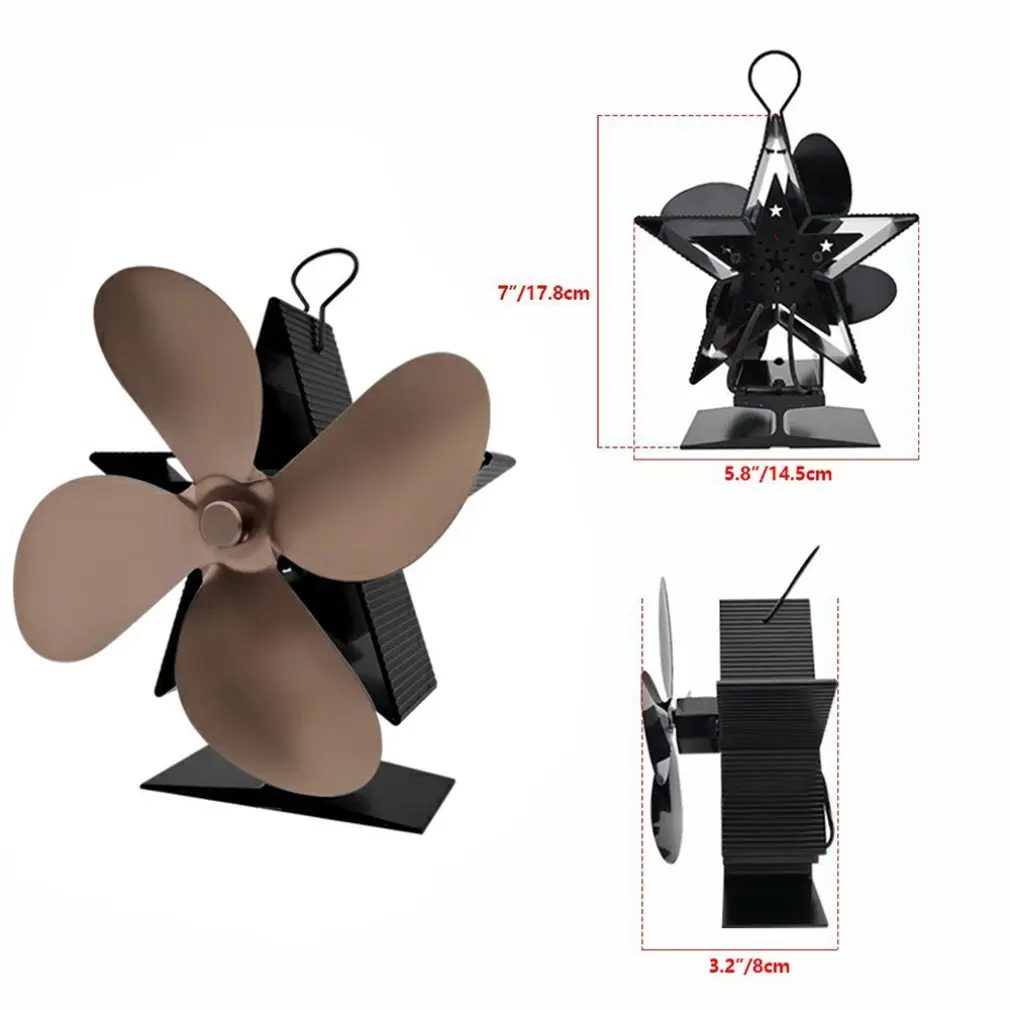 

Fireplaces Stove Fan, 4 Blades Heat Powered Stove Fan for Wood/Fireplace- Silence Operation, Efficient Heat Distribution