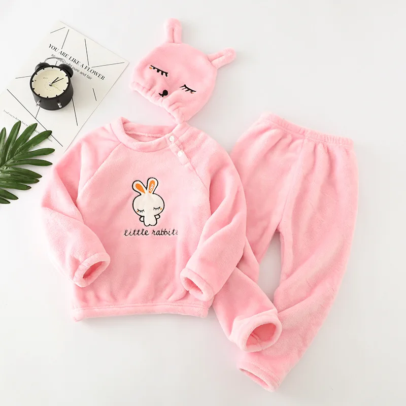 3 шт./компл. зимняя детская флисовая Пижама теплая фланелевая одежда для сна