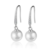 trendy earrings 925 silver jewelry with pearl zircon gemstone drop earrings accessories for women wedding party gifts wholesale