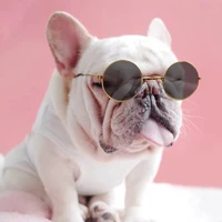 cute vintage round cat sunglasses photography props pet reflective glasses for small dogs and cats pet decoration gadgets