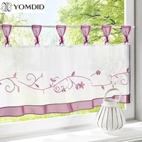 new arrival curtains table top embroidery kitchen half curtain roman coffee tulle window decoration short curtains for kitchen