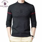 Мужской трикотажный свитер в полоску Fuy Bill, теплый пуловер с круглым вырезом, повседневная одежда для осени и зимы, 2021