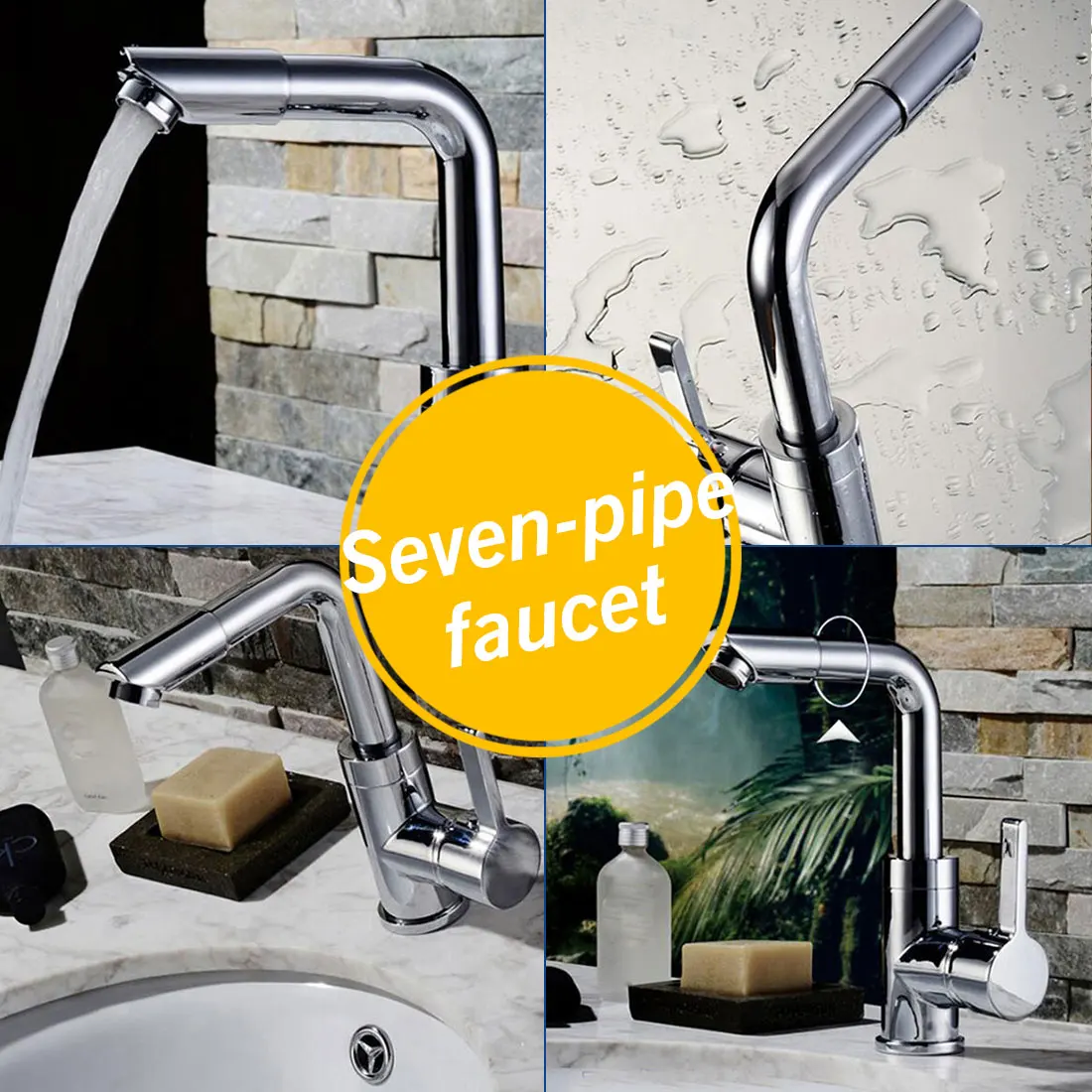 Смеситель с поворотом на 360 градусов для раковины и кухонного крана Товары ванной