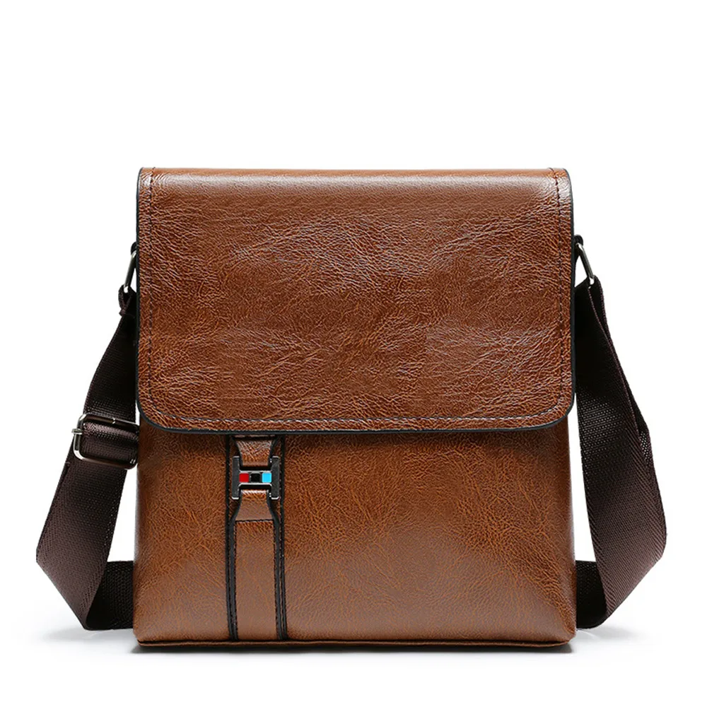 Сумка-мессенджер мужская из экокожи модная деловая Водонепроницаемая сумочка на