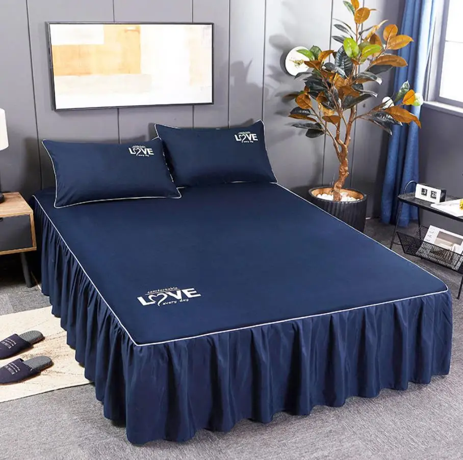 Нескользящая кровать юбка высокое качество материал матрас защитный чехол 1