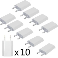 10pcs lot travel wall charging charger power adapter usb ac eu plug for iphone x xs max mr 8 7 6 6s 5 5s se 5c 4 4s 3gs