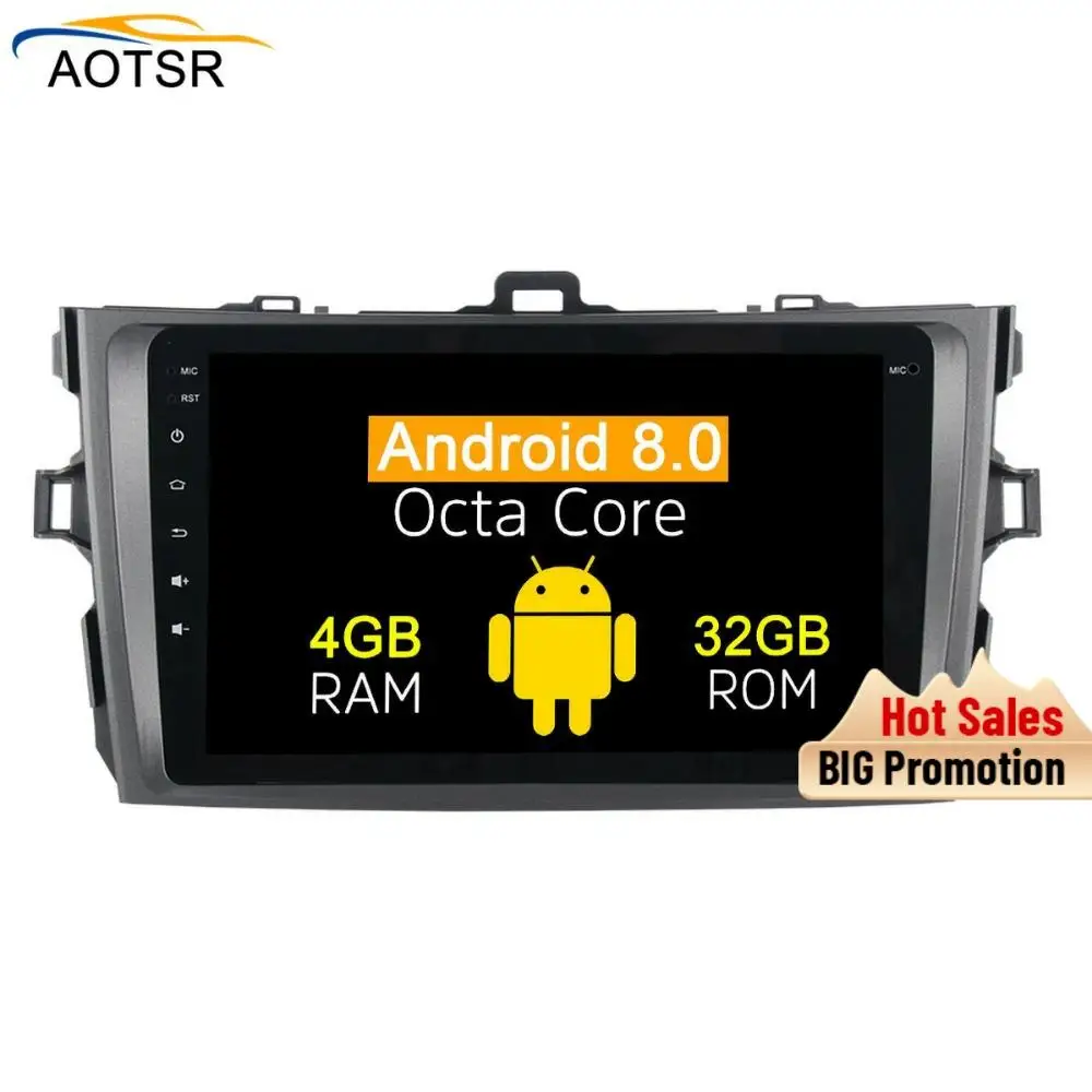 Автомобильный мультимедийный плеер AOTSR android 8 0 головное устройство для Toyota corolla 2007