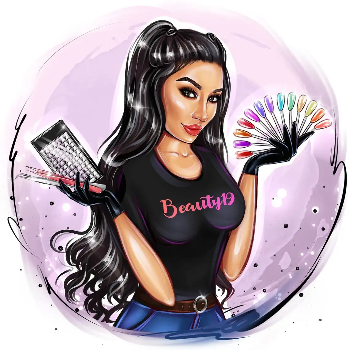 Пользовательский Портрет с логотипом накладные ресницы для ногтевого салона