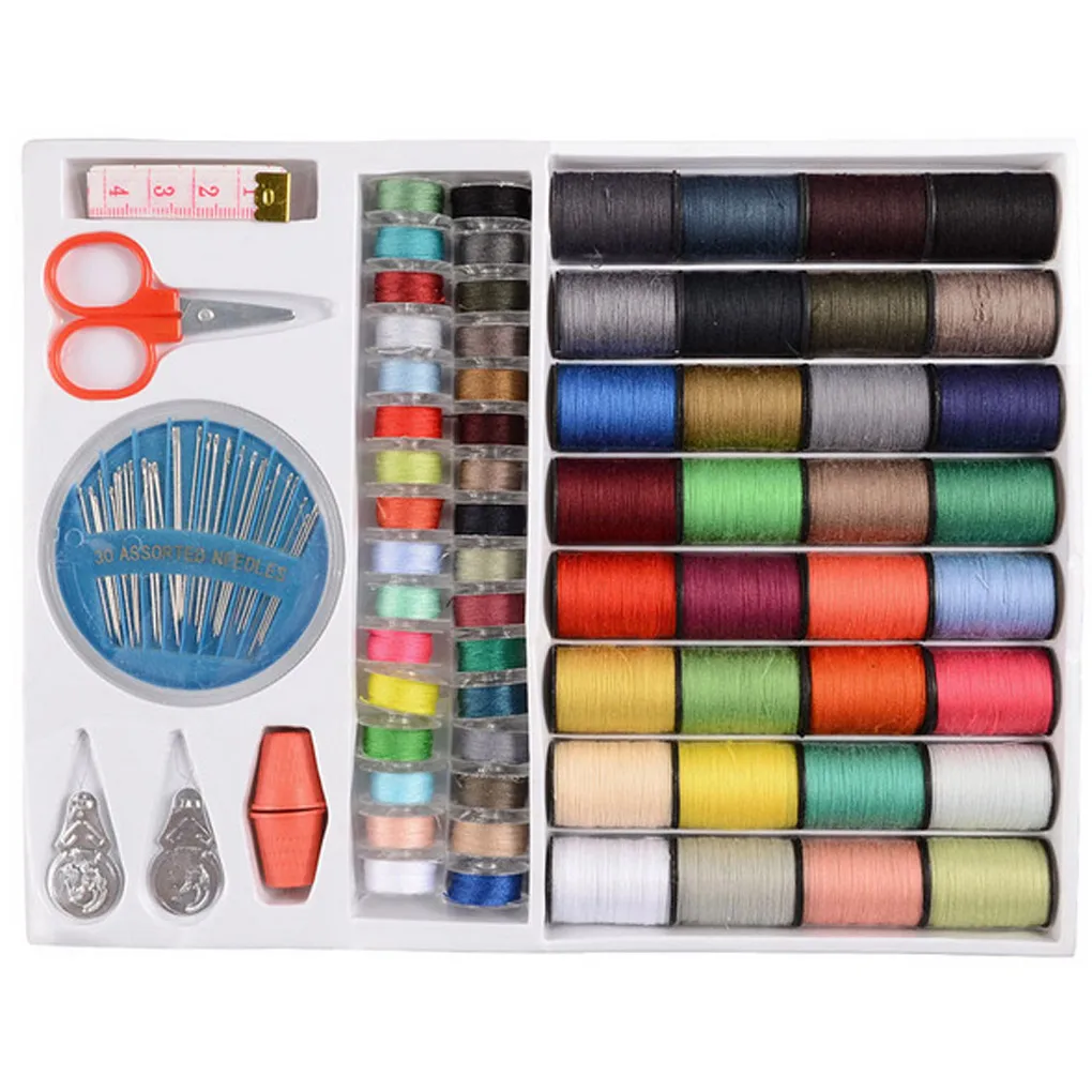 

64 Spools Assorted Colors Sewing Threads Needles Set Sewing Tools Kit