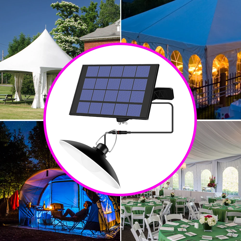 

5V Solar Light 15W 20W Chandelier Waterproof Solar Pendant Lights With Cable Outdoor Indoor Emergency LED Ceiling Lamp 2835 Chip