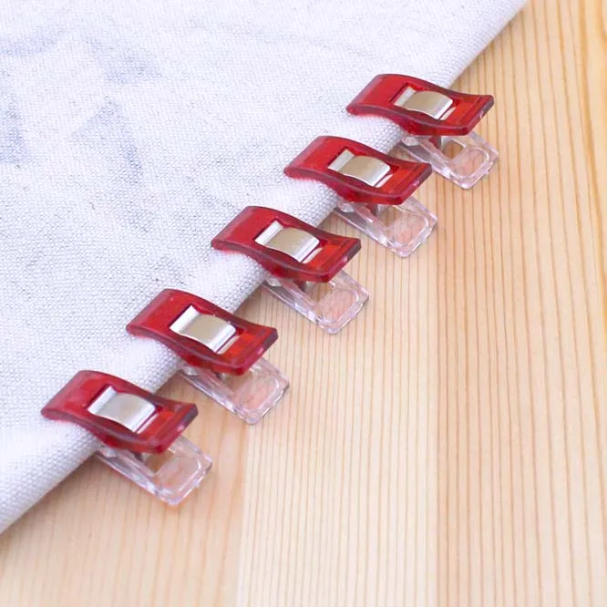 50pcs Naehen Art Ceiling Cloth Clips Clamp Binding Plastic CLIPS for DIY Clear And Red | Дом и сад