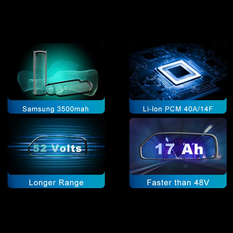 Комплект аккумуляторов Pasion для электровелосипеда литий-ионный аккумулятор 52 в 17