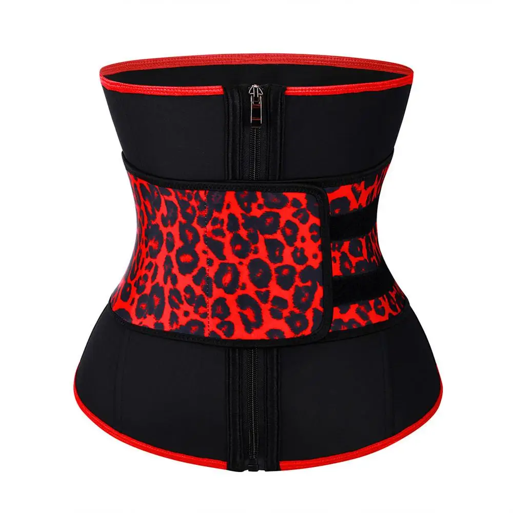 black with red strap HEXIN латексный тренажер для талии на молнии, Корректирующее белье для похудения, пояс для похудения размера плюс, пояс для похудения - Цвет: black with red strap