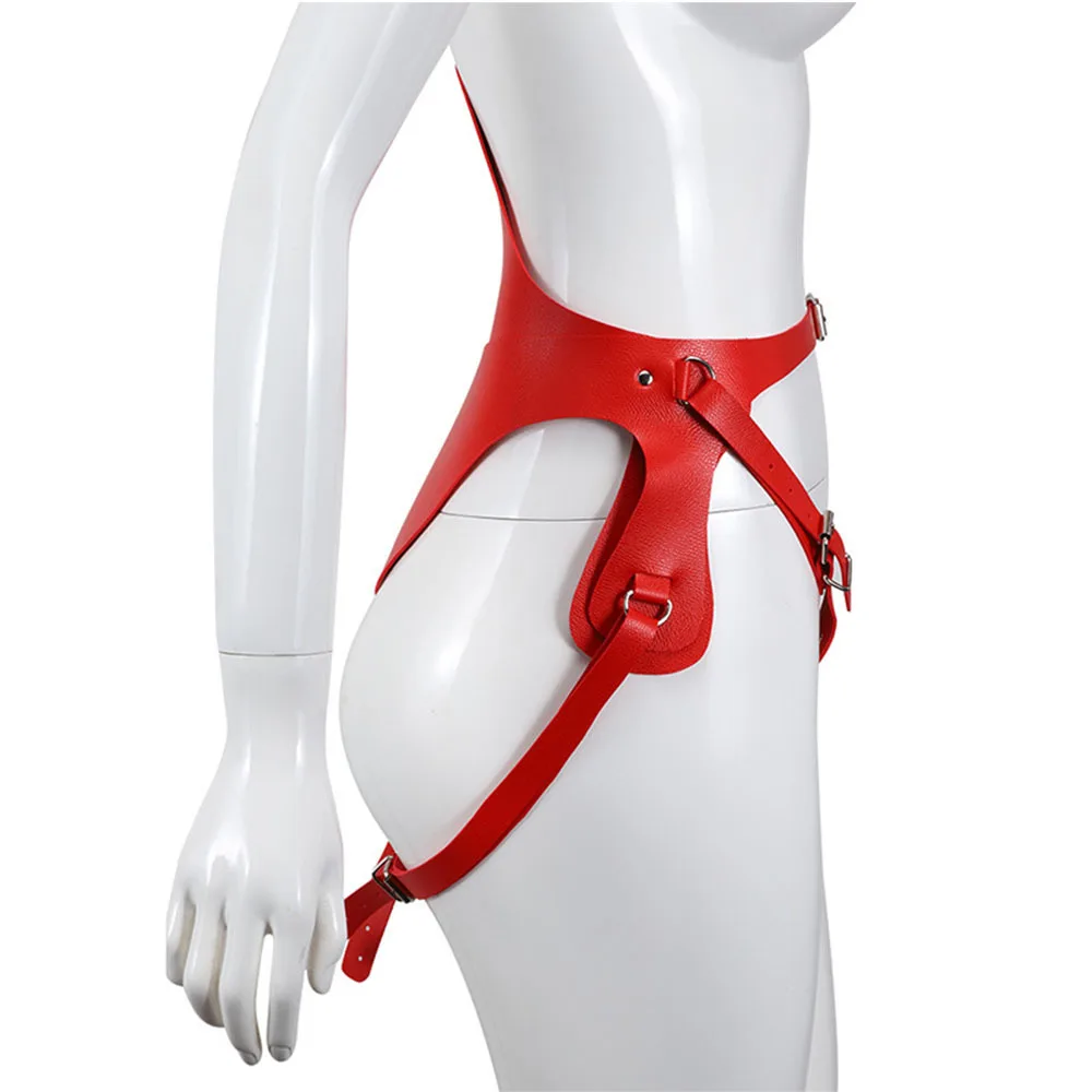 Женские трусики из искусственной кожи Пояс верности для лесбиянок БДСМ бондаж