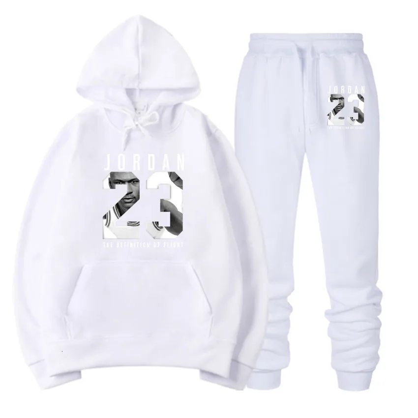 Nuevo chándal 2020 Мода JORDAN 23 hombres ropa deportiva conjuntos de dos piezas totalmente algodón grueso con capucha + | Мужская