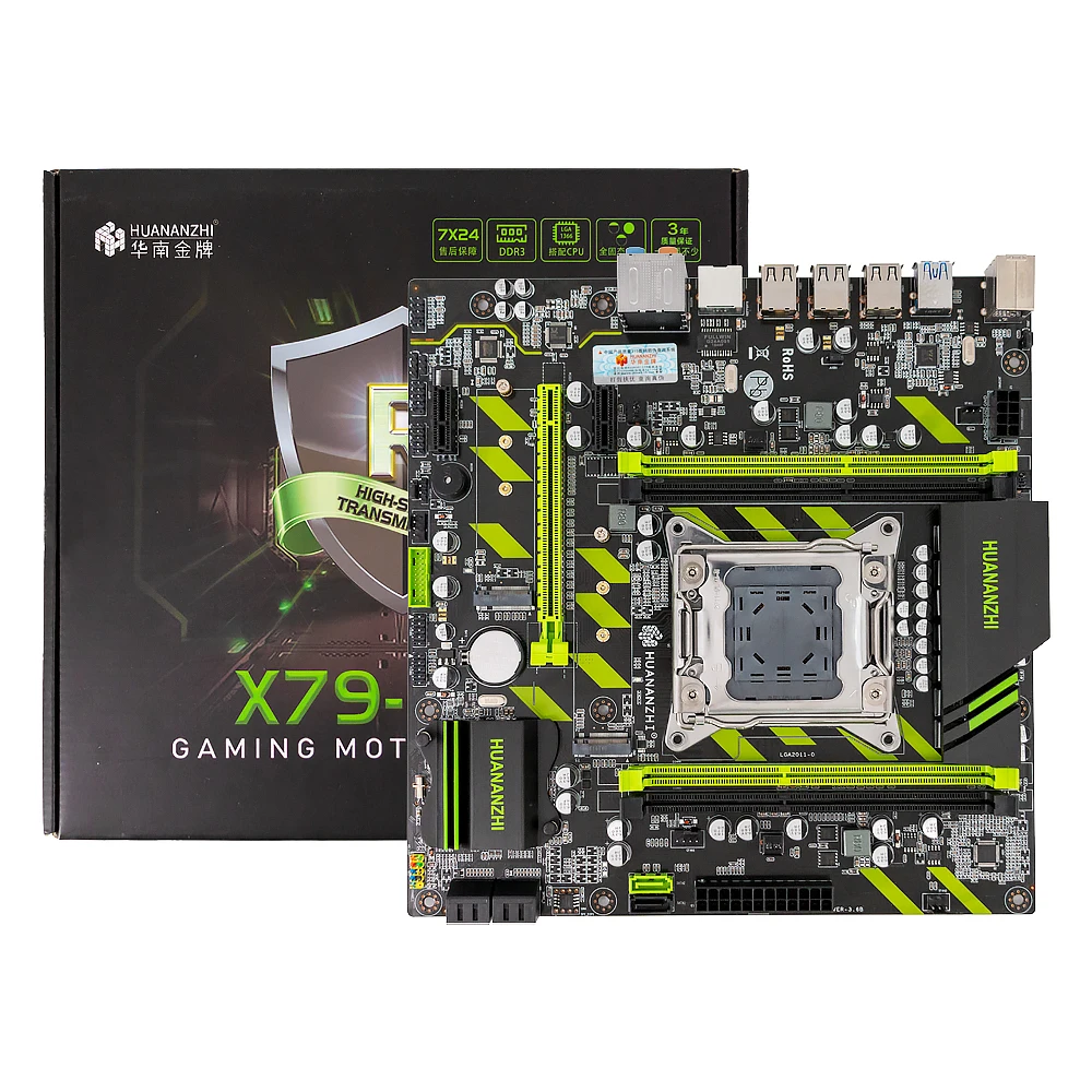 HUANAN ZHI X79-ZD3 материнская плата M.2 NVME MATX с процессором Intel Xeon E5-1650 V2 2,5 ГГц 4*8 Гб(32 ГБ) DDR3 1600 МГц ECC/REG ram