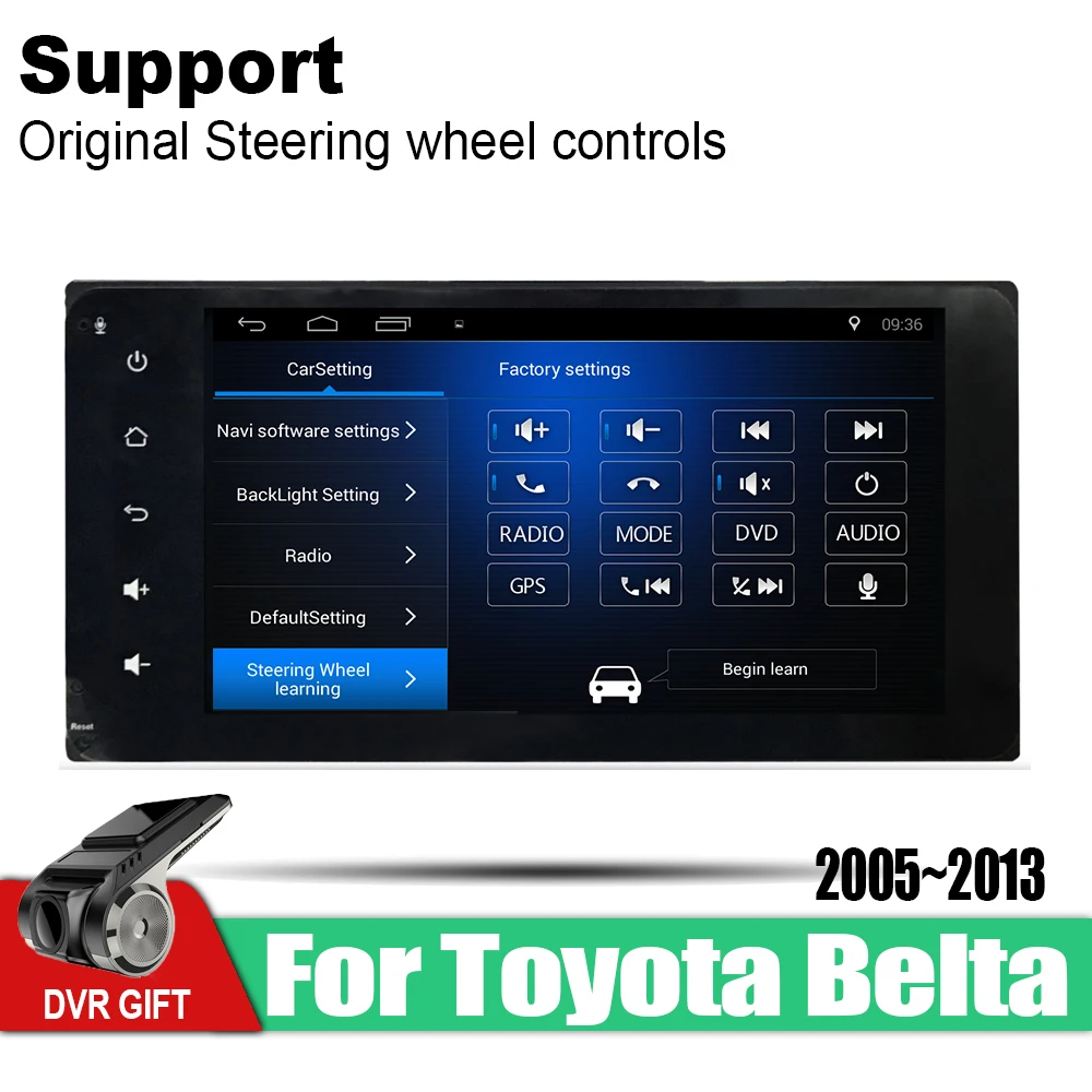 Автомобильная Мультимедийная GPS-навигация ZaiXi 2 din Android для Toyota Belta Limo Вьетнам Yaris 2005