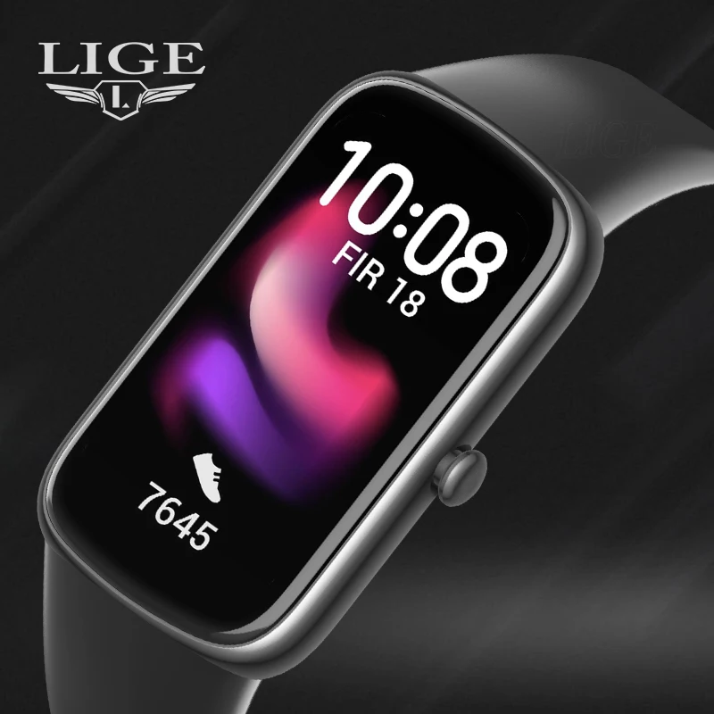 

LIGE Smart Watch HD Full Screen Sports Waterproof Watches Long Batter Life Heart Rate Blood Pressure Fitness Tracker Smartwatch