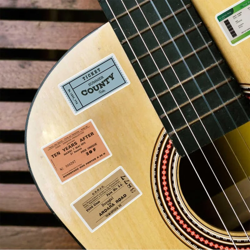 

10/50PCS Classic Retro Airplane Ticket Stickers Waterproof To DIY Suitcase Luggage Notebook Water Bottle Helmet Decals Sticker