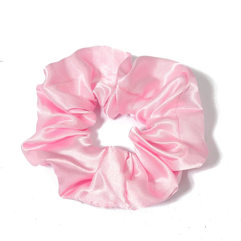 60Pcs/Lot Women Satin Scrunchies Solid Hair Bands for Girls Fashion Hair Tie Ponytail Holder Gum for Hair Accessories
