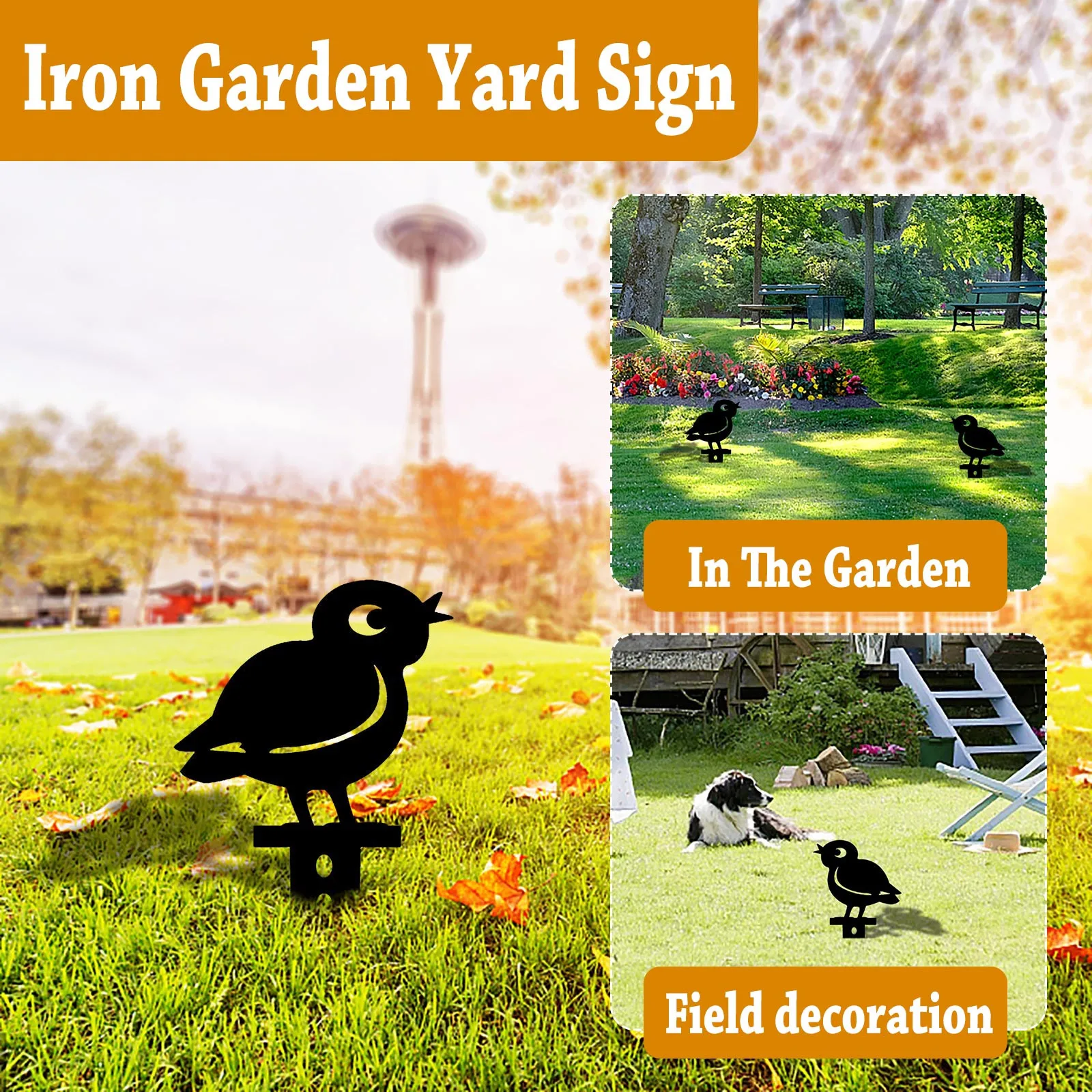 Новинка 2021 года миниатюрный черный цыпленок в форме животного декор для улицы